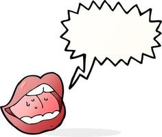 cartoon open mouth with speech bubble vector