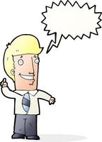 cartoon office man with idea with speech bubble vector