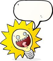 cartoon lightbulb with speech bubble vector