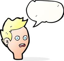 cartoon shocked man with speech bubble vector