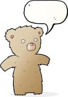 cartoon teddy bear with speech bubble vector