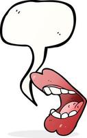 cartoon mouth with speech bubble vector