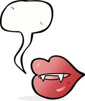 cartoon vampire fangs with speech bubble vector