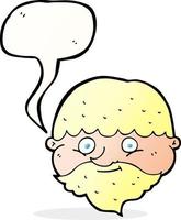 cartoon bearded man with speech bubble vector