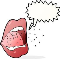 cartoon sneezing mouth with speech bubble vector