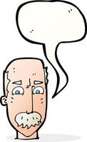 cartoon annnoyed old man with speech bubble vector