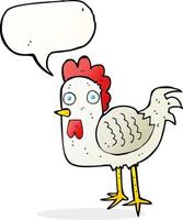 cartoon chicken with speech bubble vector