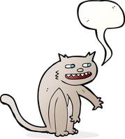 cartoon happy cat with speech bubble vector