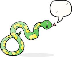 serpiente de dibujos animados con burbujas de discurso vector