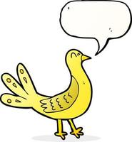 cartoon bird with speech bubble vector