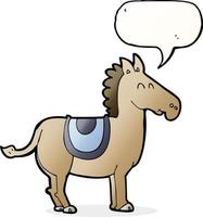 cartoon donkey with speech bubble vector