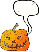 cartoon pumpkin with speech bubble vector