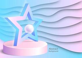 Abstract background Stars, pearls set on the podium vector illustration.