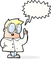 cartoon scientist with speech bubble vector