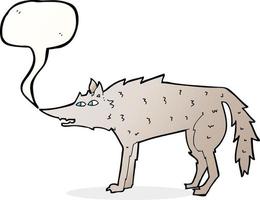 cartoon wolf with speech bubble vector