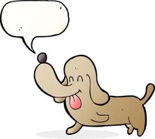 cartoon happy dog with speech bubble vector