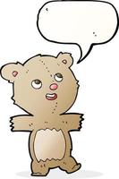 cartoon teddy bear with speech bubble vector