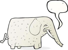 elefante grande de dibujos animados con burbujas de discurso vector