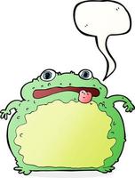 cartoon funny frog with speech bubble vector