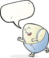 cartoon humpty dumpty egg character with speech bubble vector