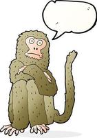 cartoon monkey with speech bubble vector