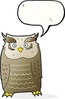 cartoon owl with speech bubble vector