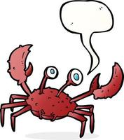 cartoon crab with speech bubble vector
