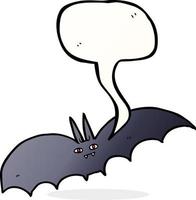 murciélago vampiro de dibujos animados con burbujas de discurso vector