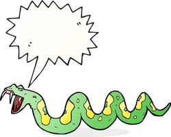 cartoon poisonous snake with speech bubble vector