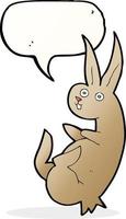 cue cartoon rabbit with speech bubble vector