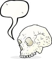 skull illustration with speech bubble vector