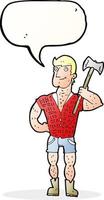 cartoon lumberjack with speech bubble vector