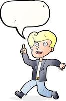 cartoon man with great idea with speech bubble vector