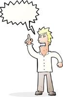 cartoon angry man making point with speech bubble vector