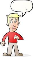 cartoon shocked man with speech bubble vector