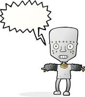 cartoon robot with speech bubble vector