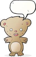 cartoon teddy bear with speech bubble vector
