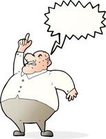 cartoon big fat boss with speech bubble vector