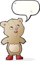 cartoon teddy bear with speech bubble vector