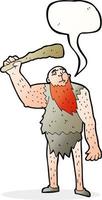 cartoon neanderthal with speech bubble vector