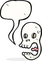 funny cartoon skull with speech bubble vector