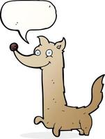 cartoon happy dog with speech bubble vector