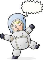 cartoon astronaut with speech bubble vector