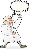 cartoon mad scientist with speech bubble vector