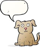 cartoon happy dog with speech bubble vector