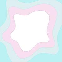 abstract fluid soft pastel wavy shapes frame with transparent background for photo vector