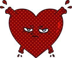 annoyed cartoon heart vector