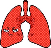 annoyed cartoon lungs vector