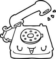 cute cartoon telephone vector