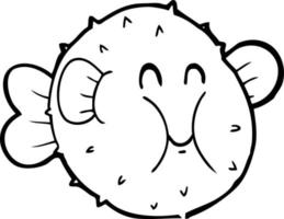 cartoon puffer fish vector